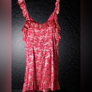 French Connection Elianna Burnout Frill Cami Dress In Raspberry Sorbet Sz 8 NWT